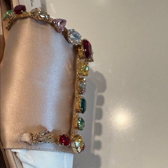 Oscar de la Renta Satin Mules with Jewel Accents - Picture 13 of 16